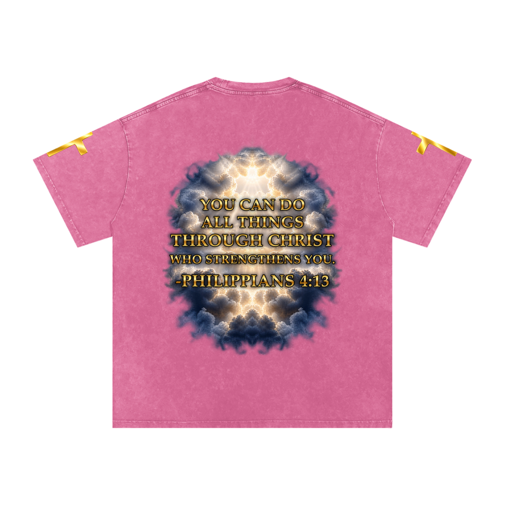 Jubilore "Christ Saves" Snow Washed Oversized Cotton T-Shirt