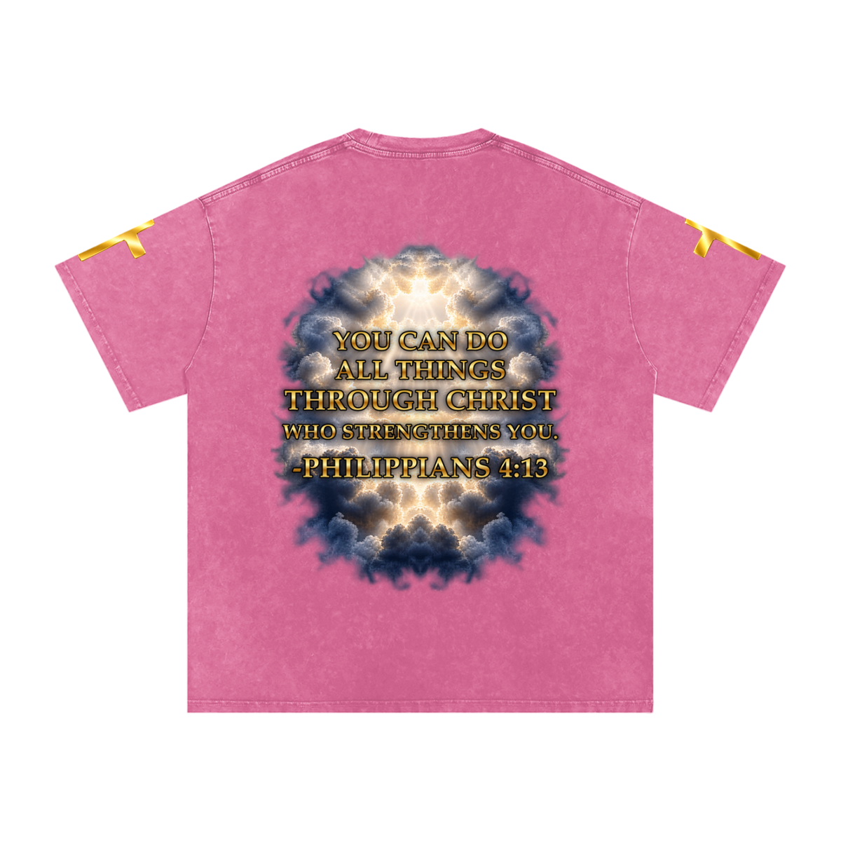 Jubilore "Christ Saves" Snow Washed Oversized Cotton T-Shirt
