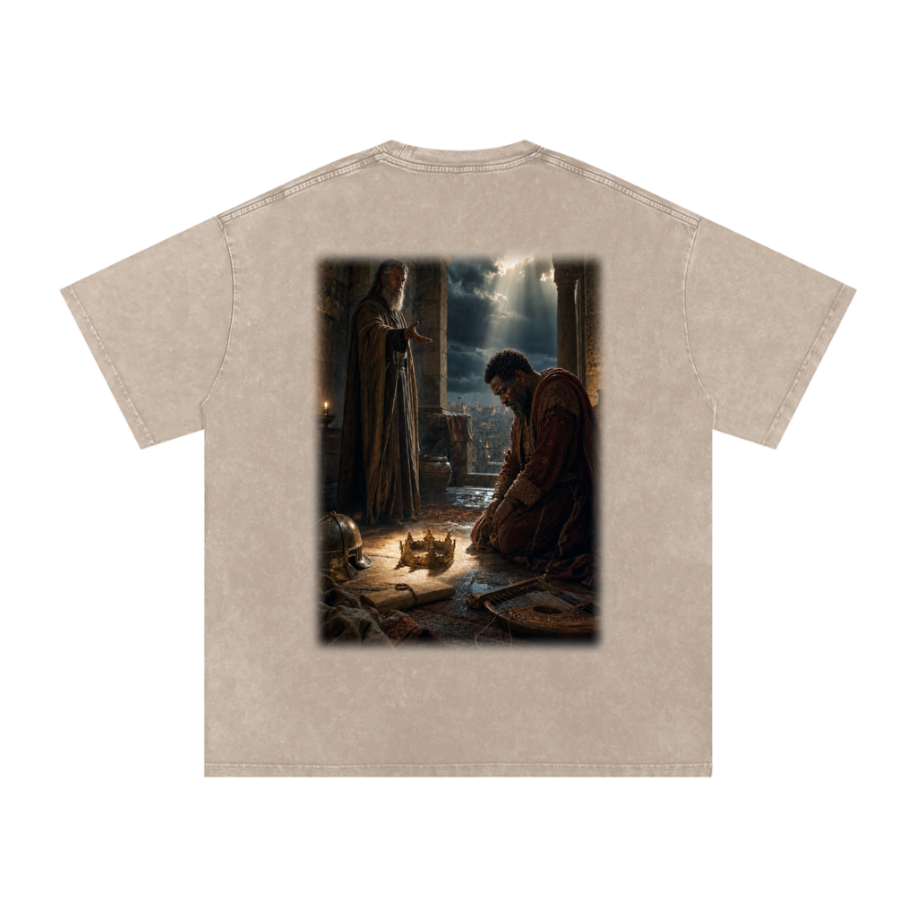 Jubilore “David” Snow Washed Oversized Cotton T-Shirt