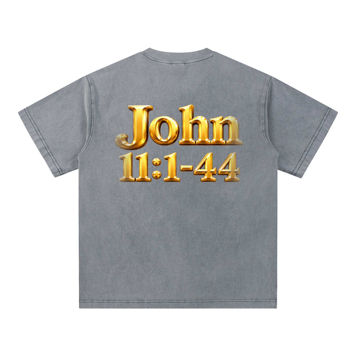 Jubiloré “Jesus Resurrects Lazarus” Snow Washed V-Neck Cotton T-Shirt