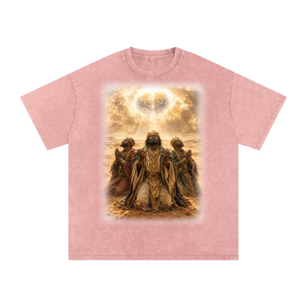 Jubilore "Three Wise Men" Snow Washed Oversized Cotton T-Shirt