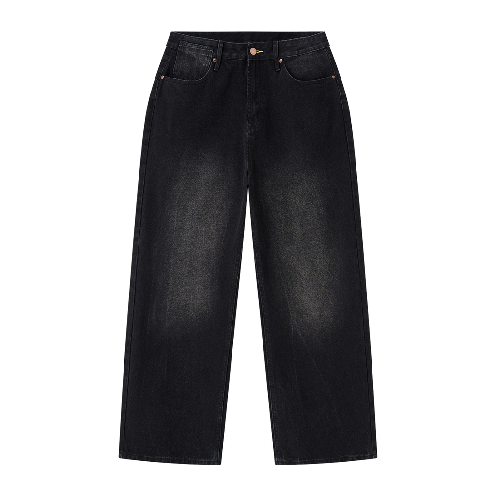 Jubilore Men's Vintage Wash Wide Leg Jeans