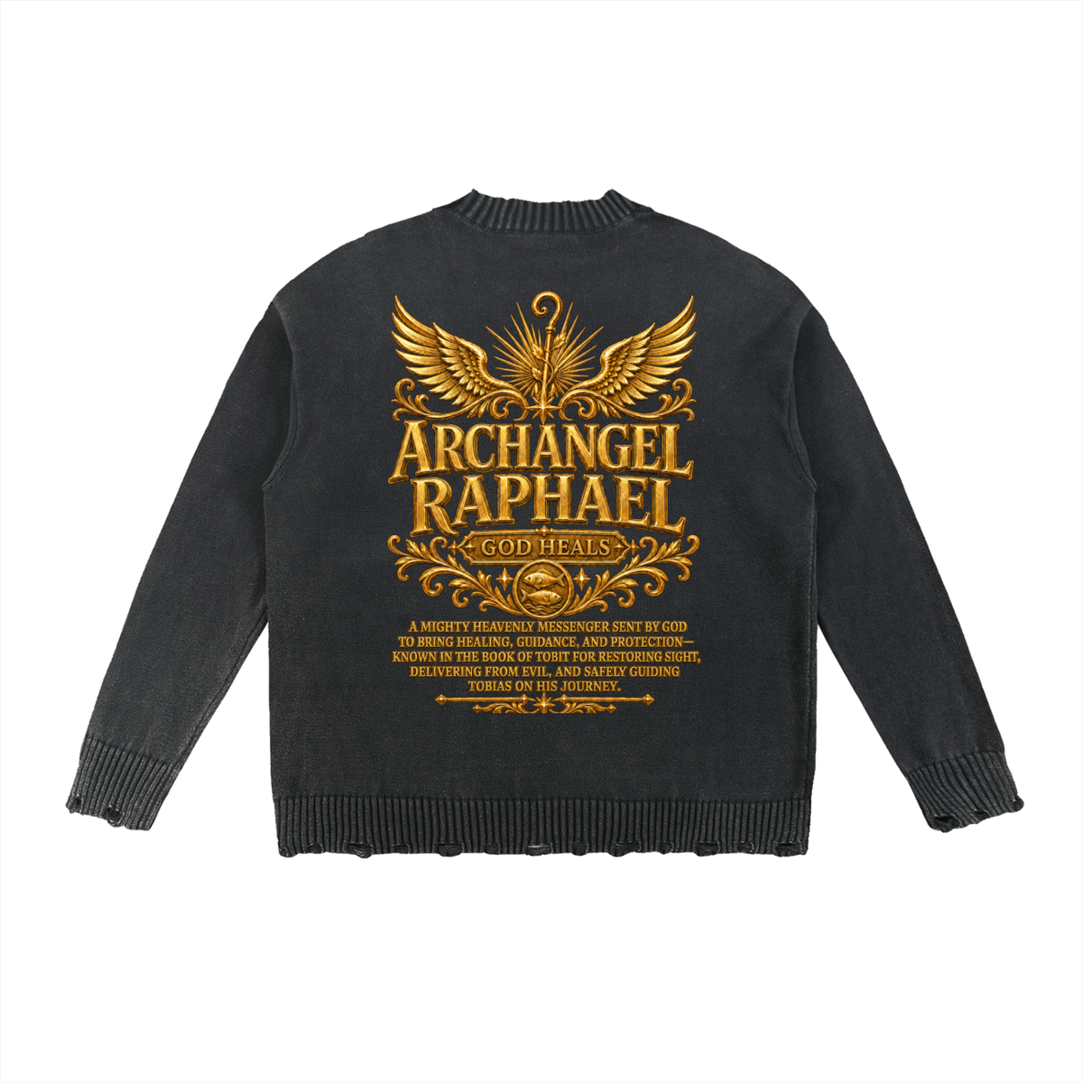 Jubilore "Raphael" Vintage Washed Hand-Frayed Sweater