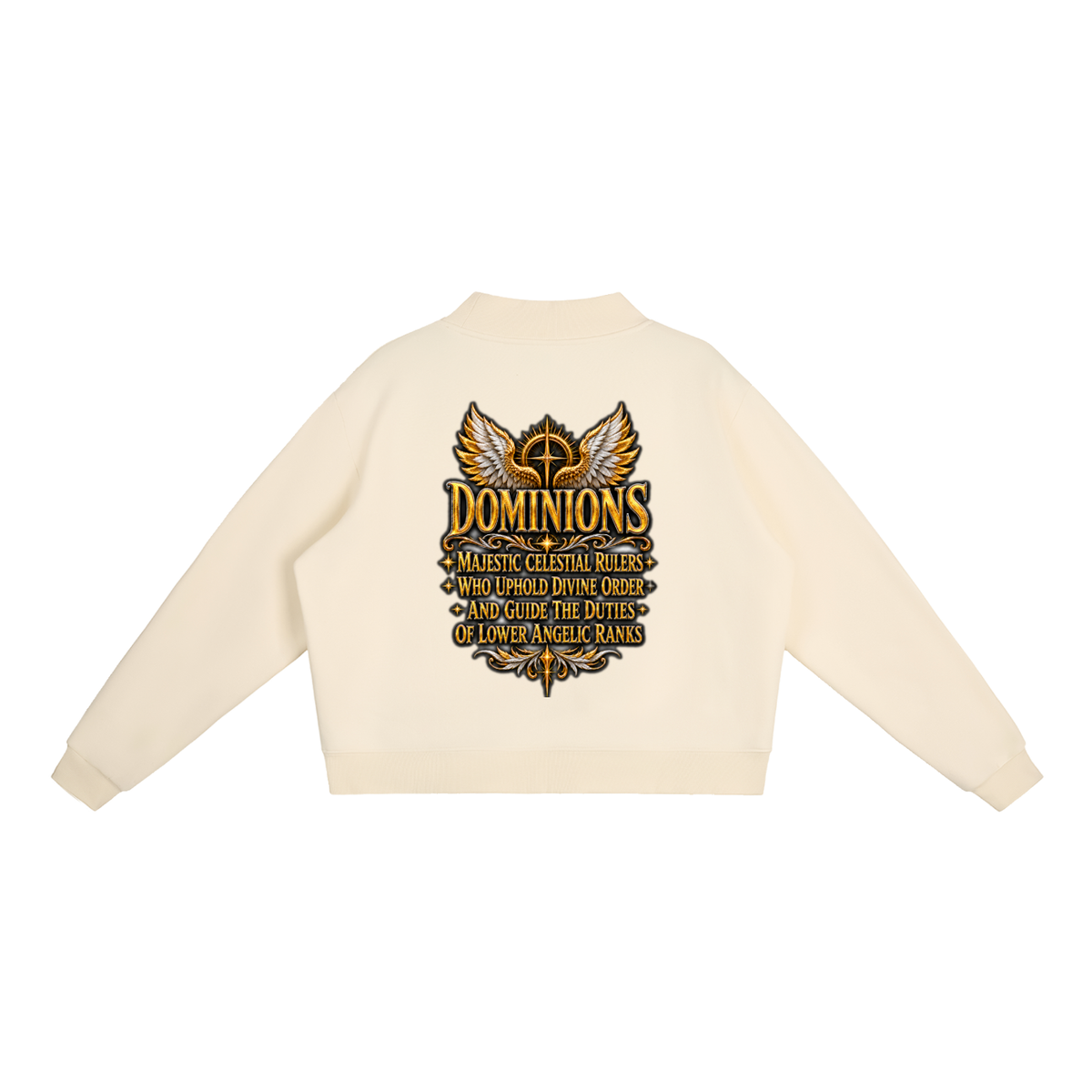 Jubiloré "Dominions" Essential Fleece Mock-Neck Crew Sweatshirt
