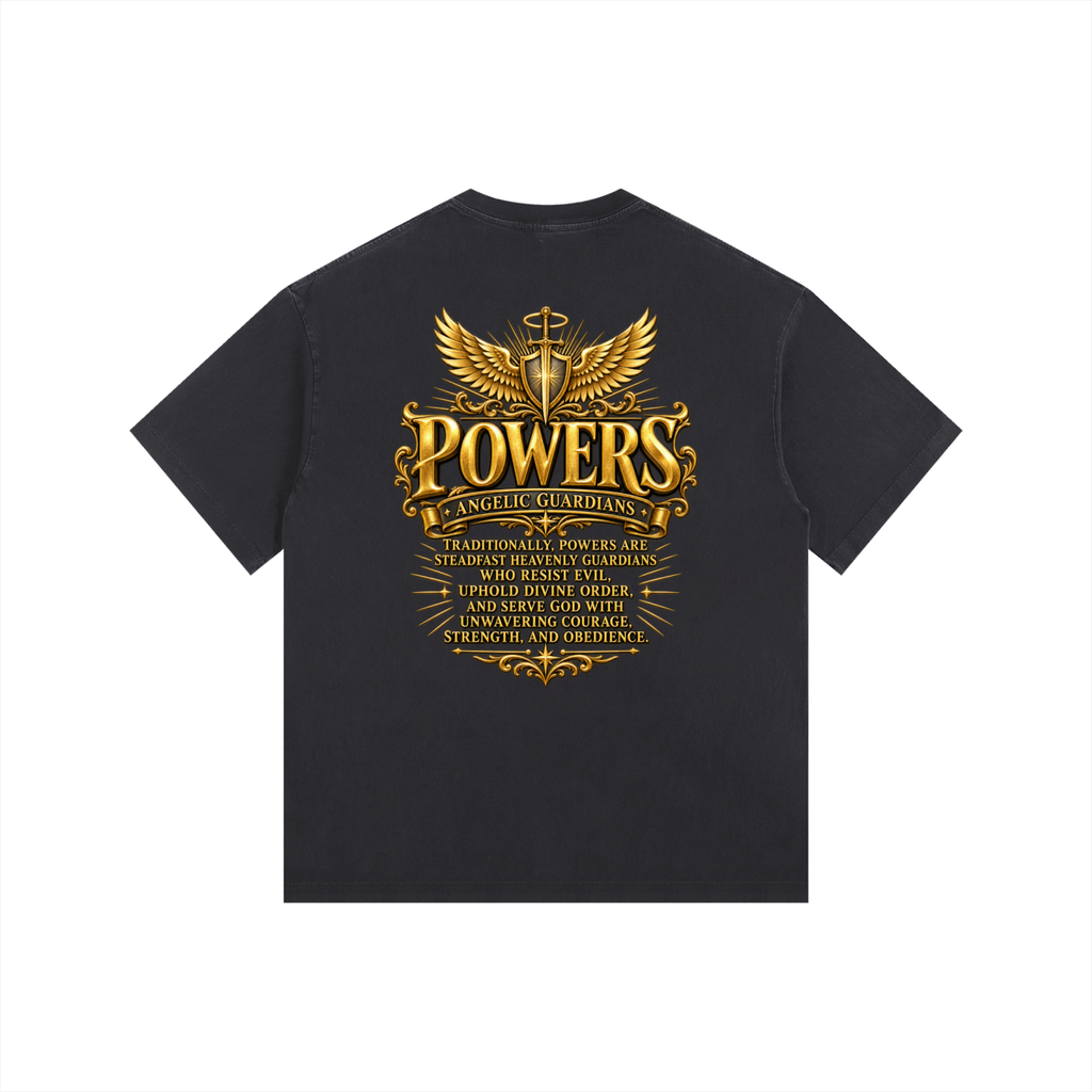 Jubilore "Powers" Vintage Washed Oversized Cotton T-Shirt