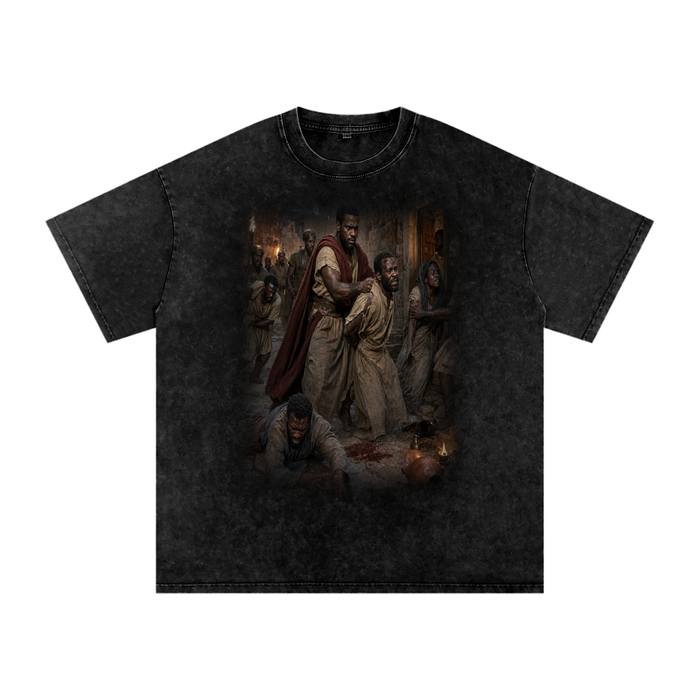Jubilore “Paul” Snow Washed Oversized Cotton T-Shirt