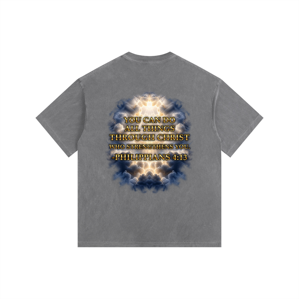 Jubilore "Christ Saves" Vintage Washed Oversized Cotton T-Shirt