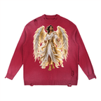 Jubilore "Gabriel" Sun Fade Distressed Ripped Crewneck sweater