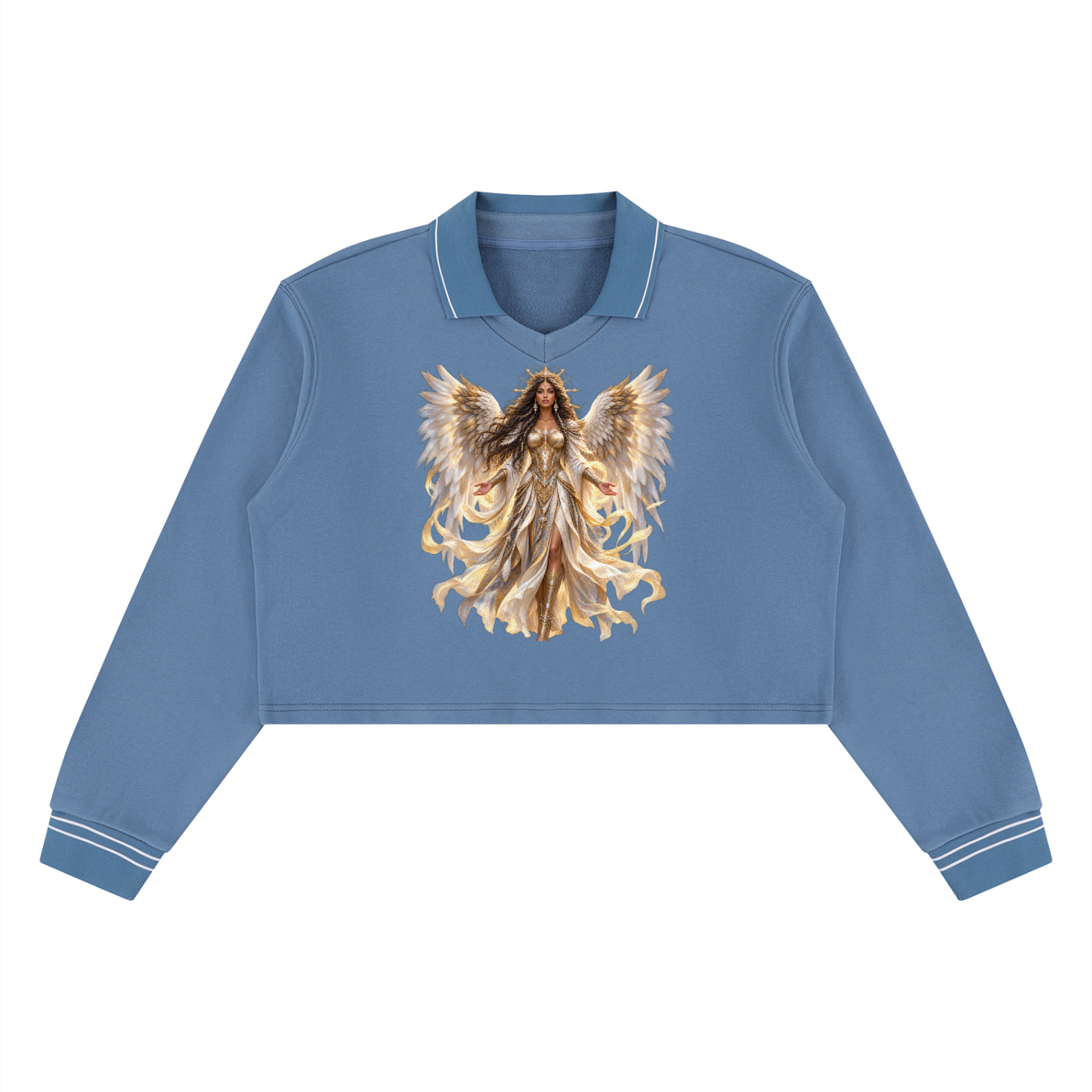Jubiloré "Powers" Women’s Crop Collared Sweatshirt