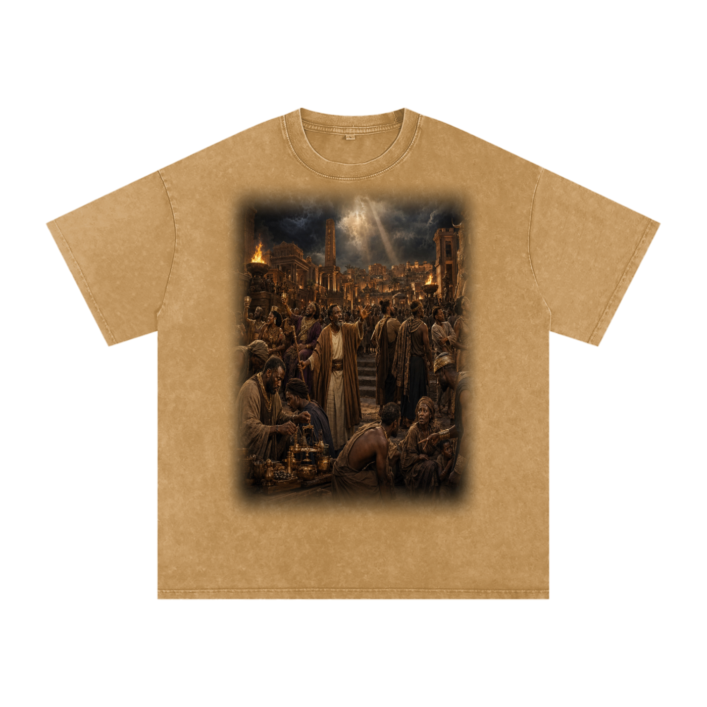 Jubilore "Sodom & Gomorrah" Snow Washed Oversized Cotton T-Shirt