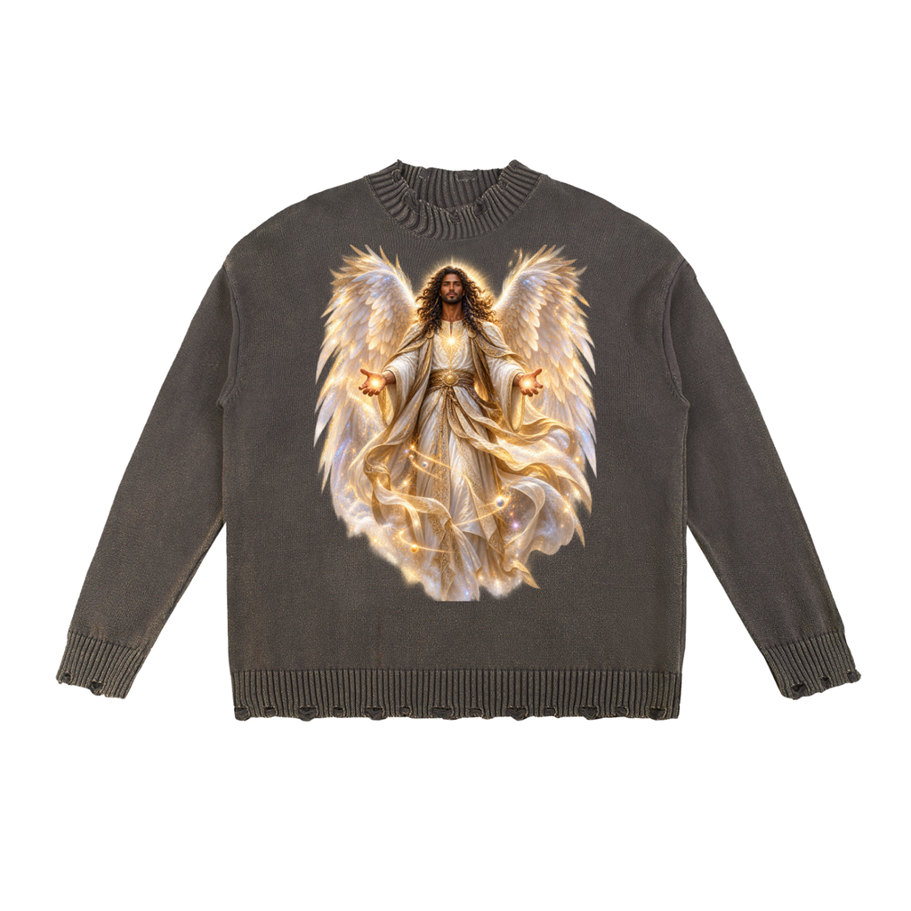 Jubilore "Virtues" Vintage Washed Hand-Frayed Sweater