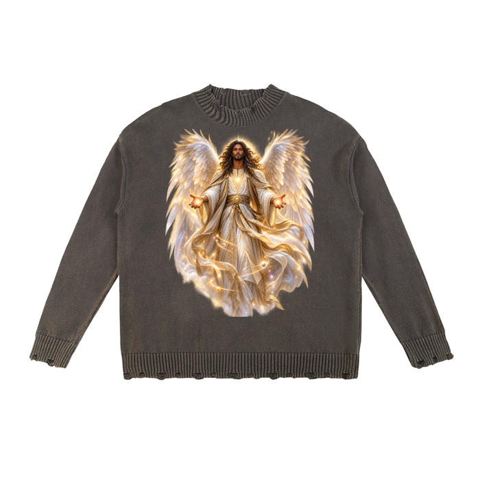 Jubilore "Virtues" Vintage Washed Hand-Frayed Sweater
