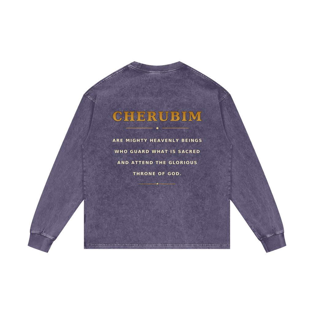 Jubilore Cherubim Acid Wash Oversize Long Sleeve T-Shirt