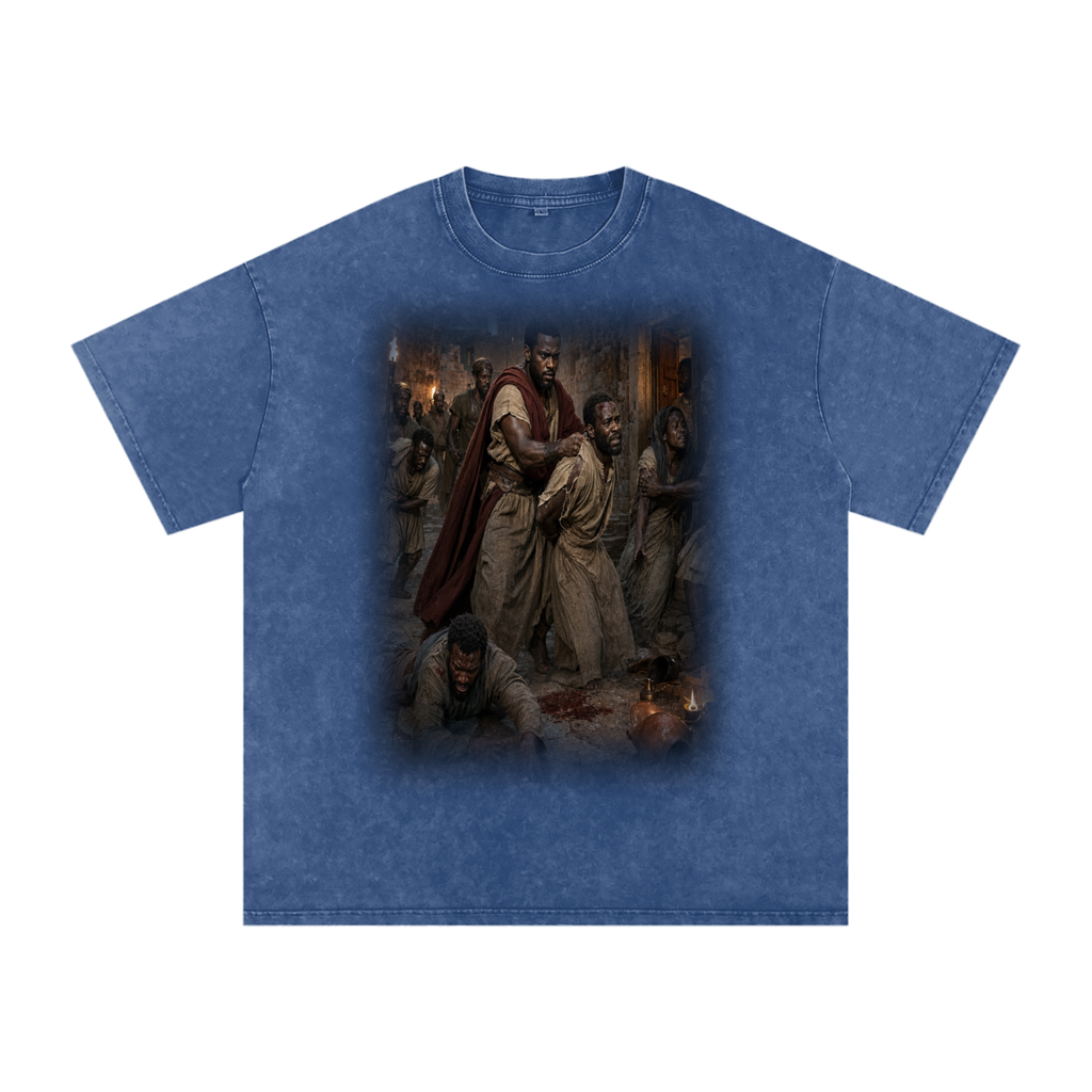 Jubilore “Paul” Snow Washed Oversized Cotton T-Shirt