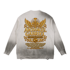Jubilore "Gabriel" Sun Fade Distressed Ripped Crewneck sweater