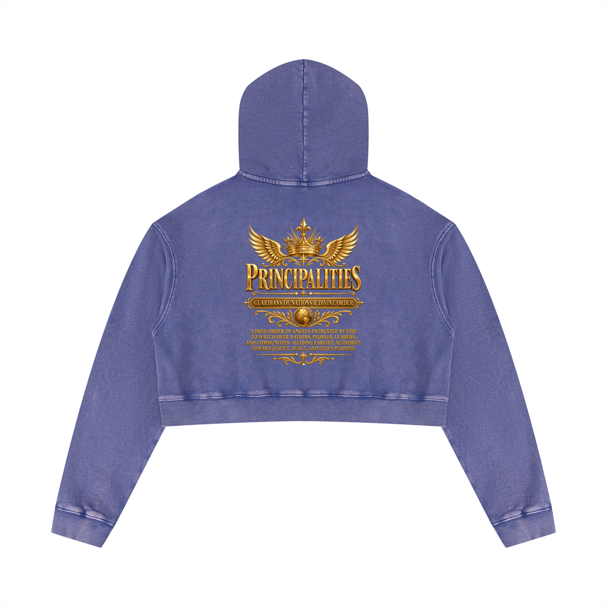 Jubiloré "Principalities" Women’s Mineral Washed Crop Hoodie