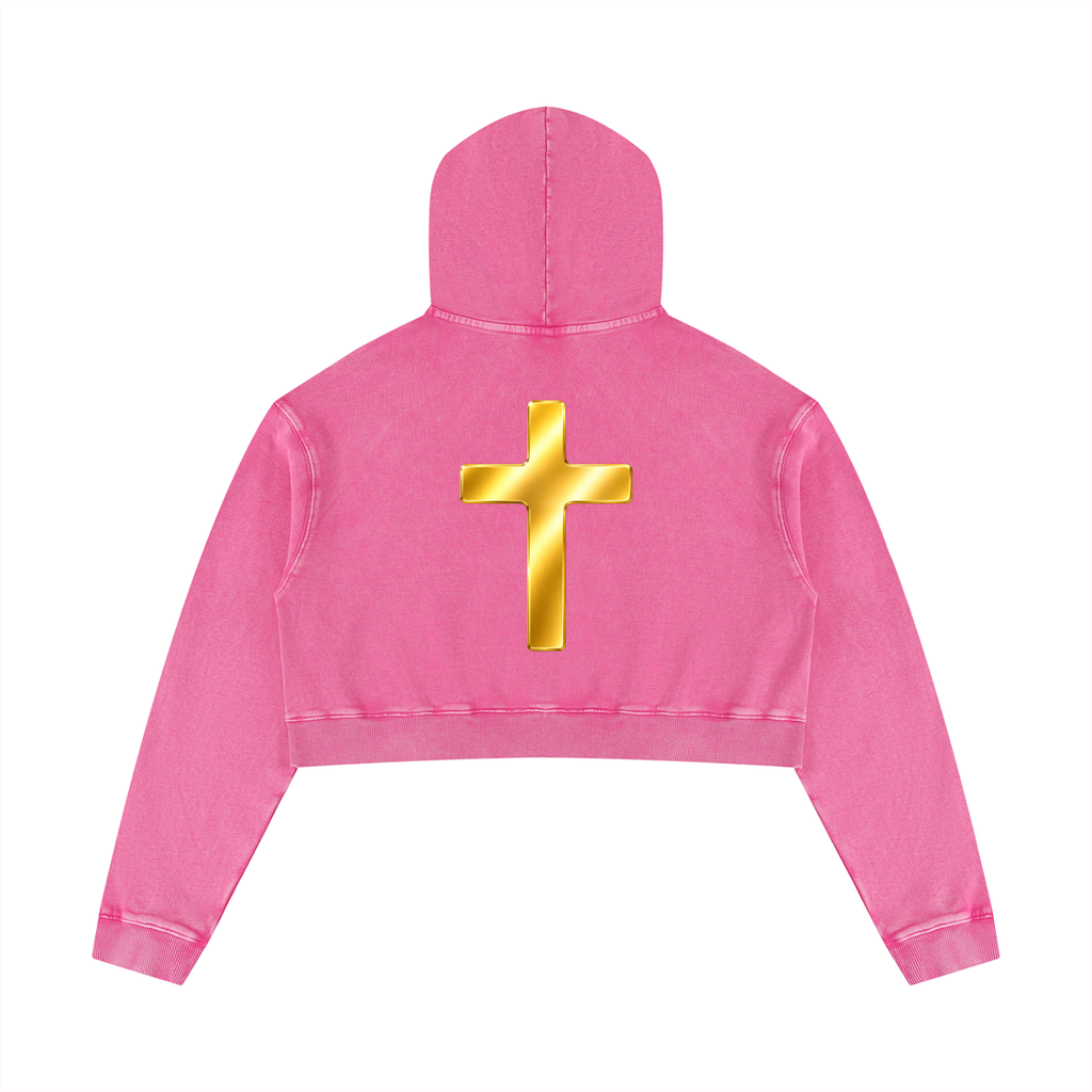 Jubiloré "BCA" Women’s Mineral Washed Crop Hoodie
