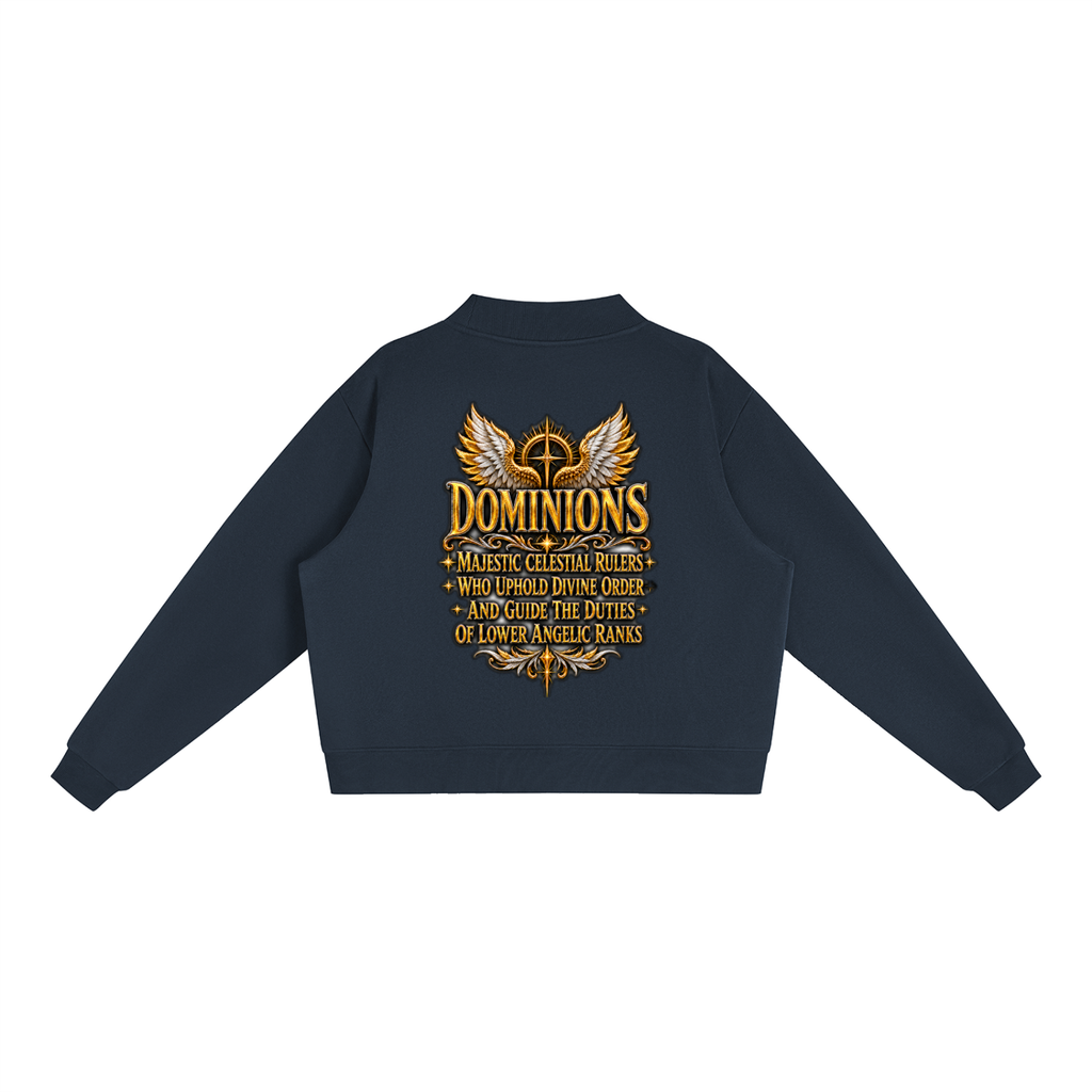 Jubiloré "Dominions" Essential Fleece Mock-Neck Crew Sweatshirt