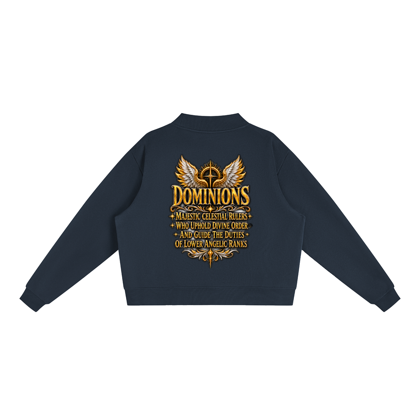 Jubiloré "Dominions" Essential Fleece Mock-Neck Crew Sweatshirt