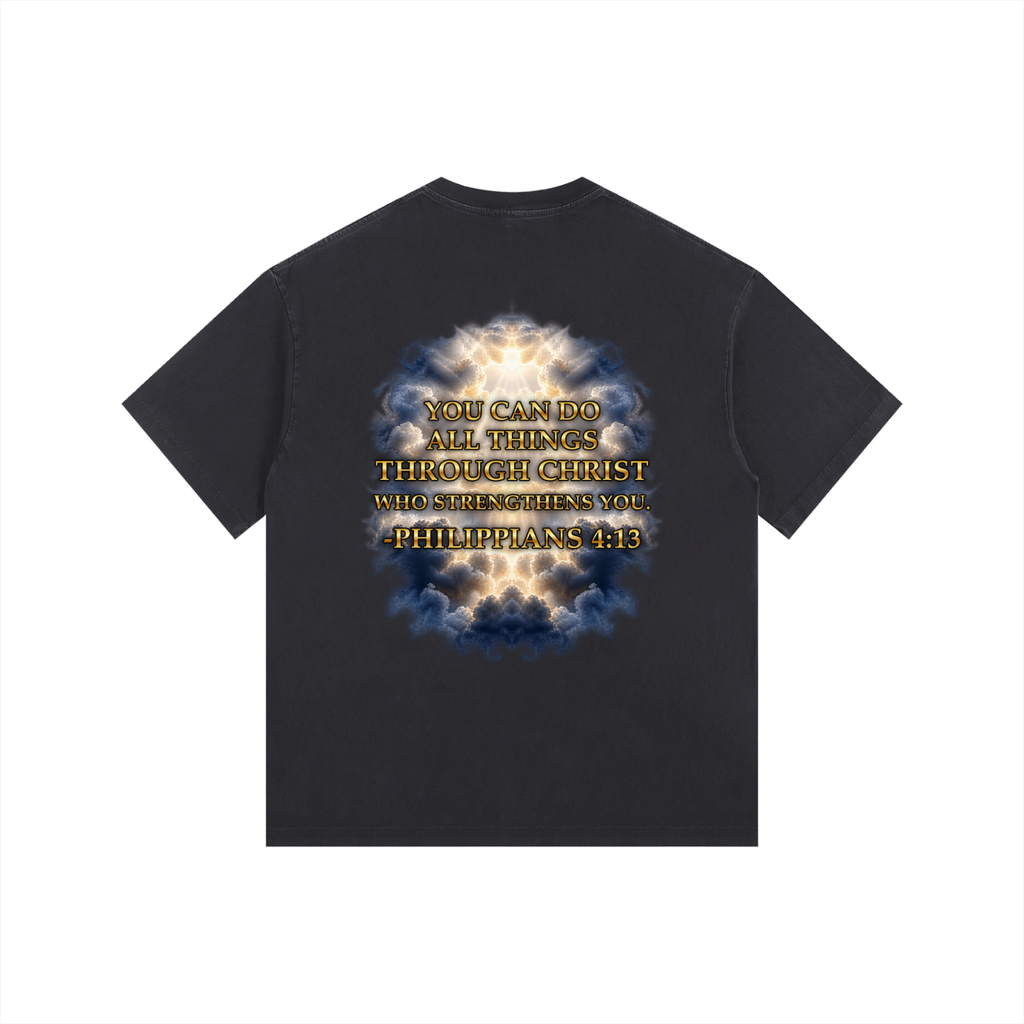 Jubilore "Christ Saves" Vintage Washed Oversized Cotton T-Shirt