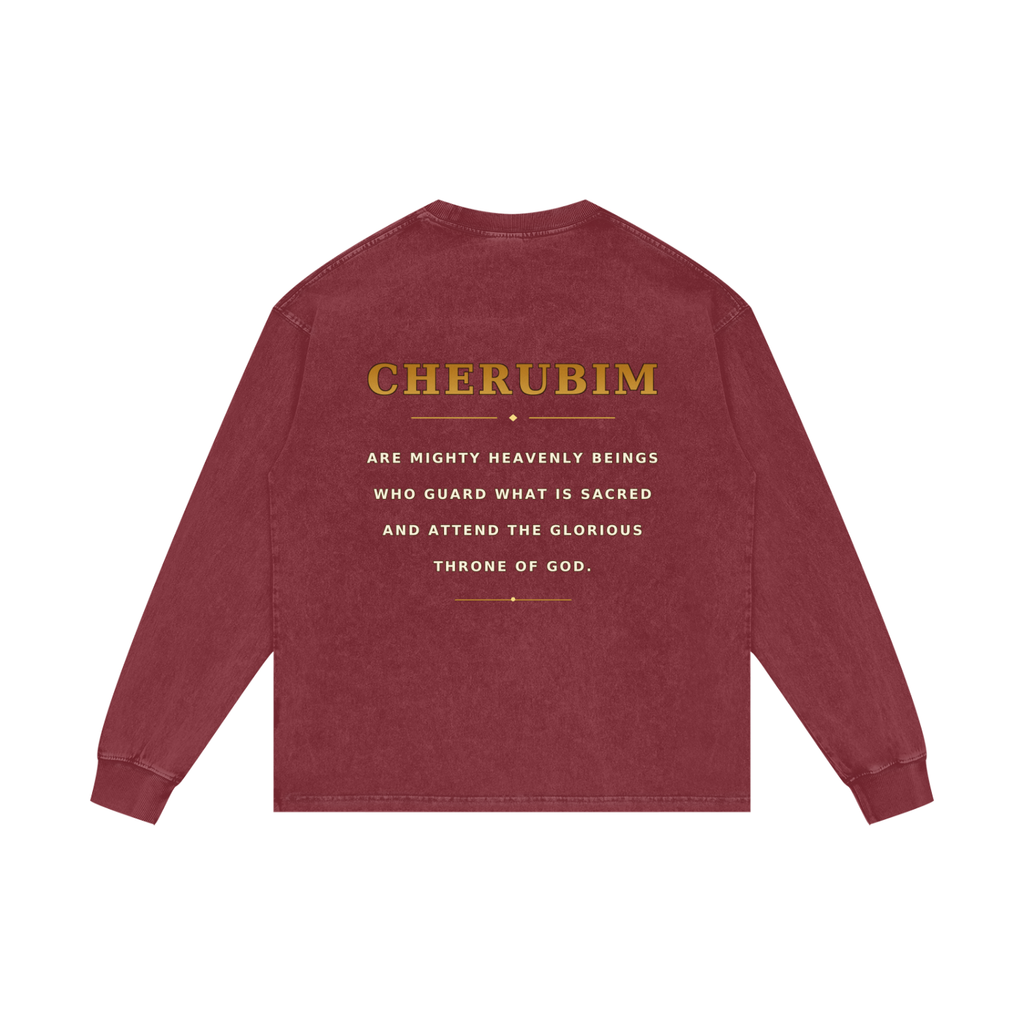 Jubilore Cherubim Acid Wash Oversize Long Sleeve T-Shirt