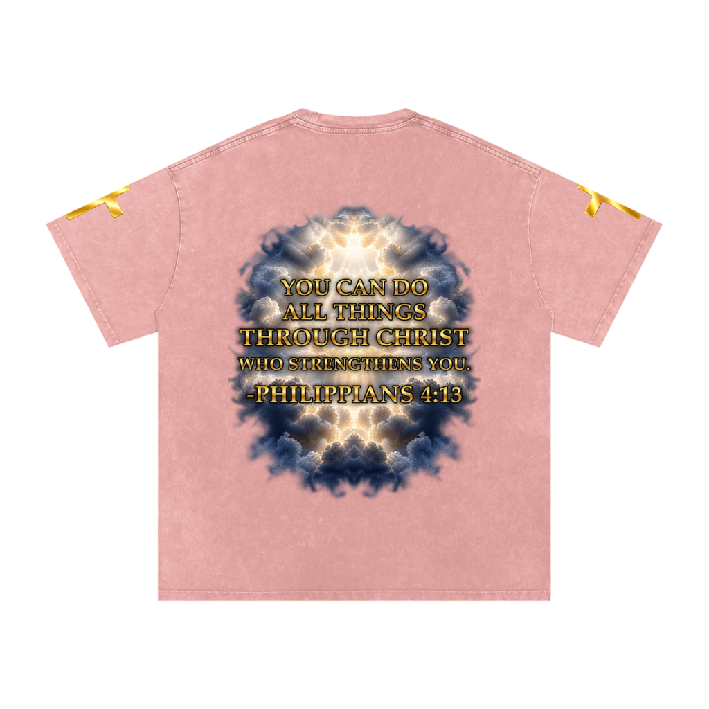 Jubilore "Christ Saves" Snow Washed Oversized Cotton T-Shirt