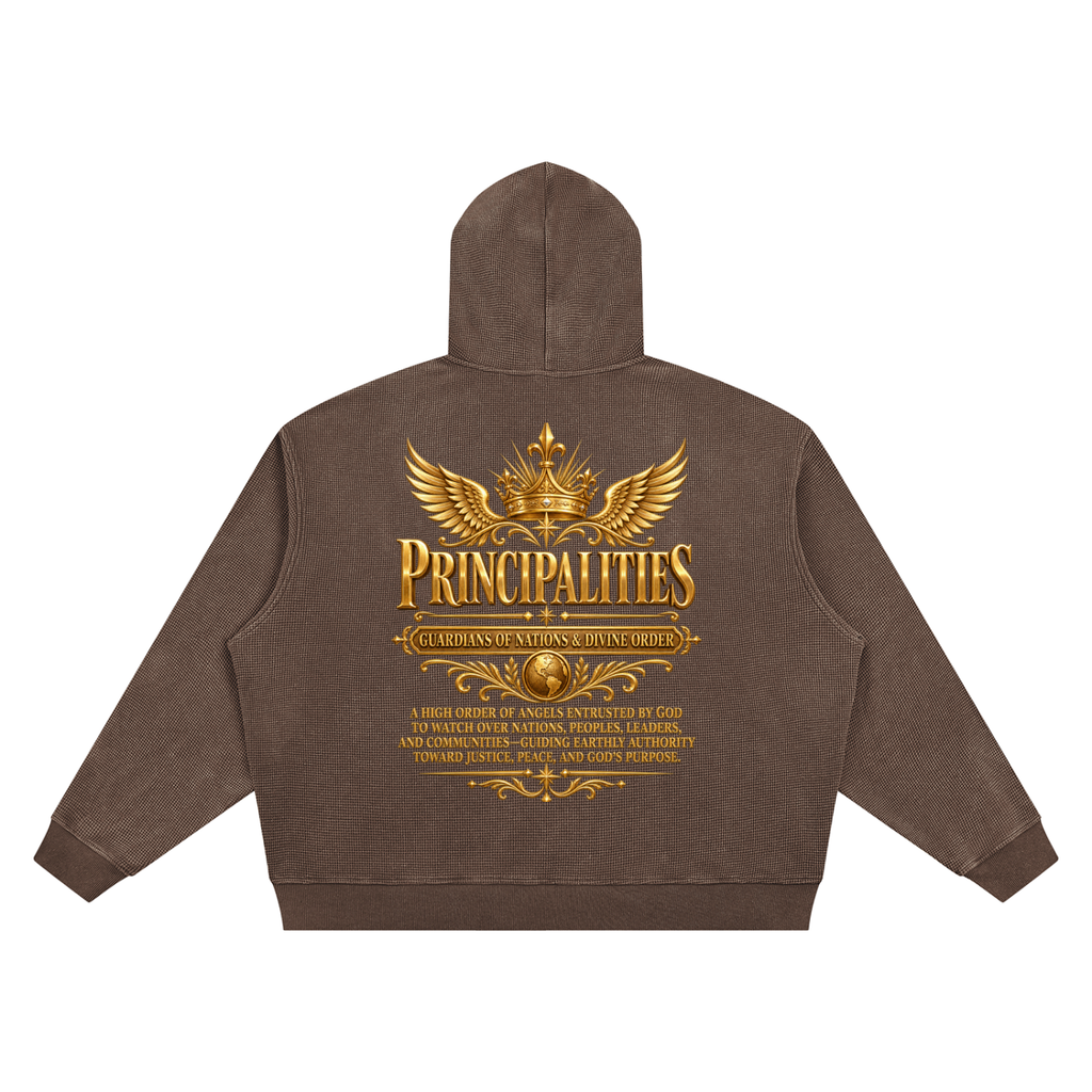 Jubilore "Principalities" Unisex Vintage Wash Waffle Boxy Hoodie