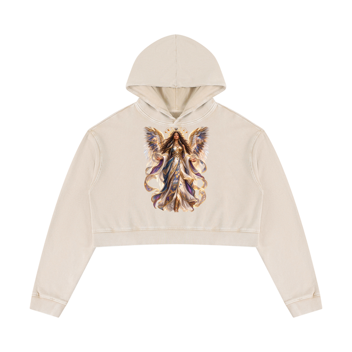 Jubiloré "Principalities" Women’s Mineral Washed Crop Hoodie