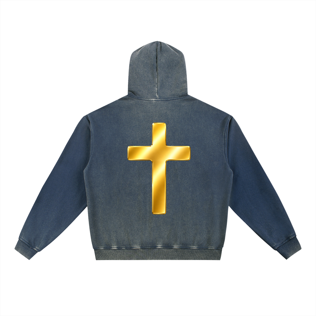 Jubilore "Jesus Is LORD" Vintage Washed Gradient Fleece Hoodie