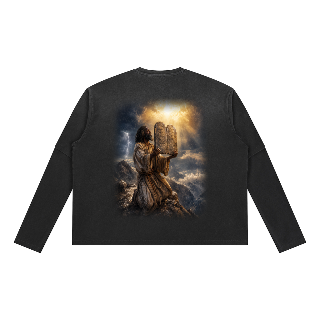 Jubilore “Moses” Unisex Vintage Wash Layered T-Shirt