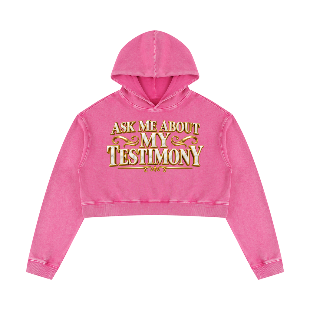 Jubiloré "AMMT" Women’s Mineral Washed Crop Hoodie