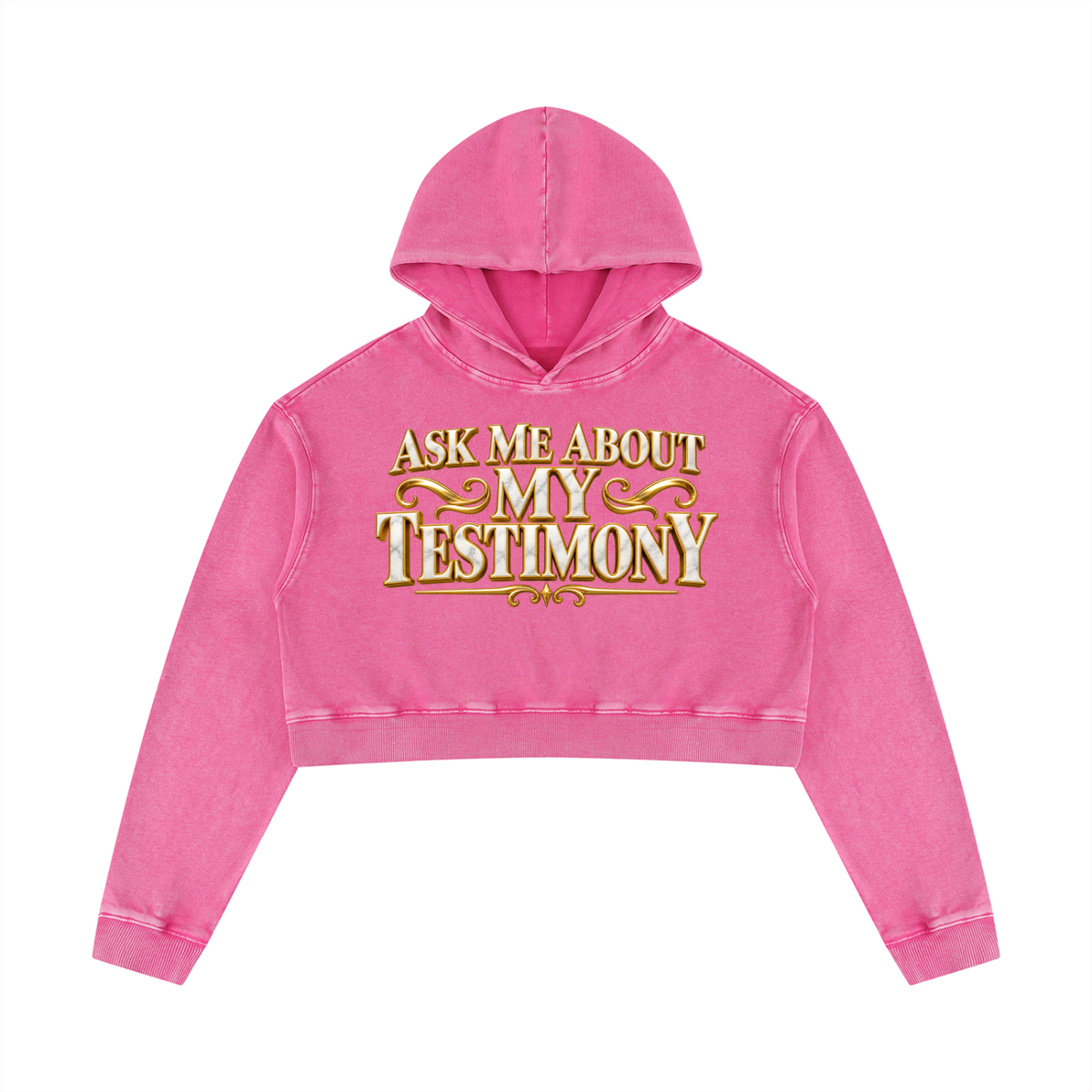 Jubiloré "AMMT" Women’s Mineral Washed Crop Hoodie