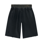Jubilore Unisex Vintage Wash Distressed Wide Leg Shorts