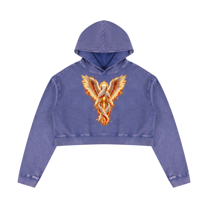Jubilore "Seraphim" Women’s Mineral Washed Crop Hoodie