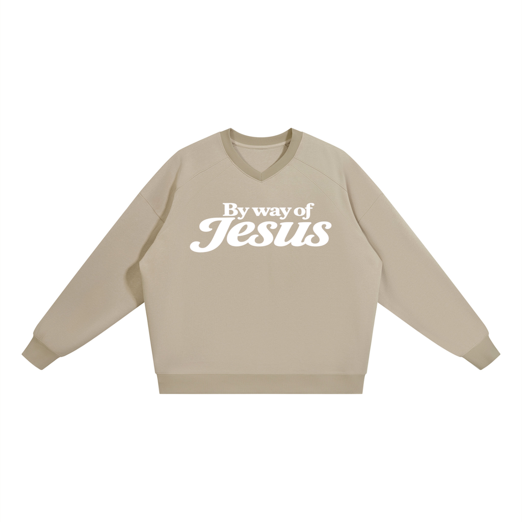 Jubilore Unisex Oversized V-Neck Sweatshirt