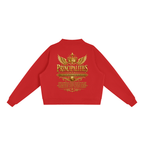 Jubiloré "Principalities" Essential Fleece Mock-Neck Crew Sweatshirt