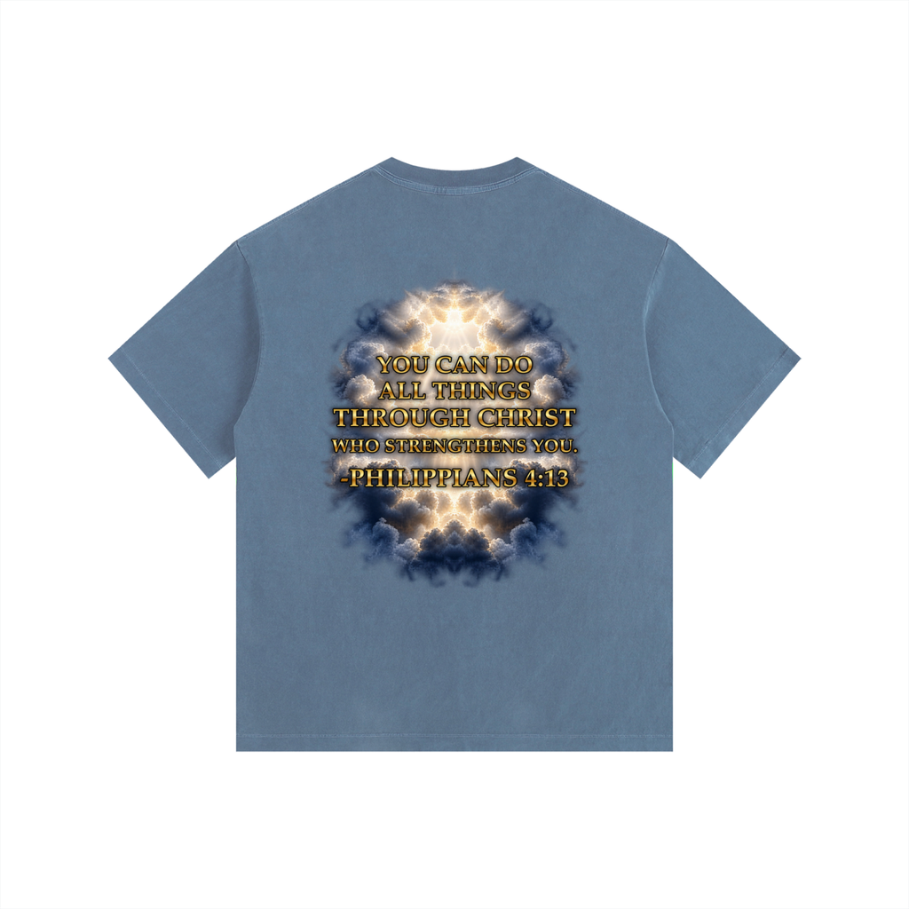 Jubilore "Christ Saves" Vintage Washed Oversized Cotton T-Shirt