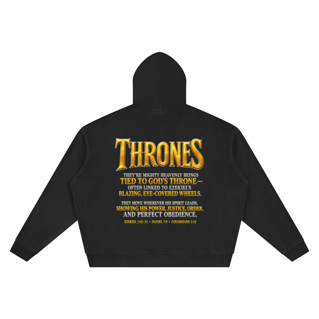 Jubilore Thrones Unisex Vintage Wash Boxy Hoodie