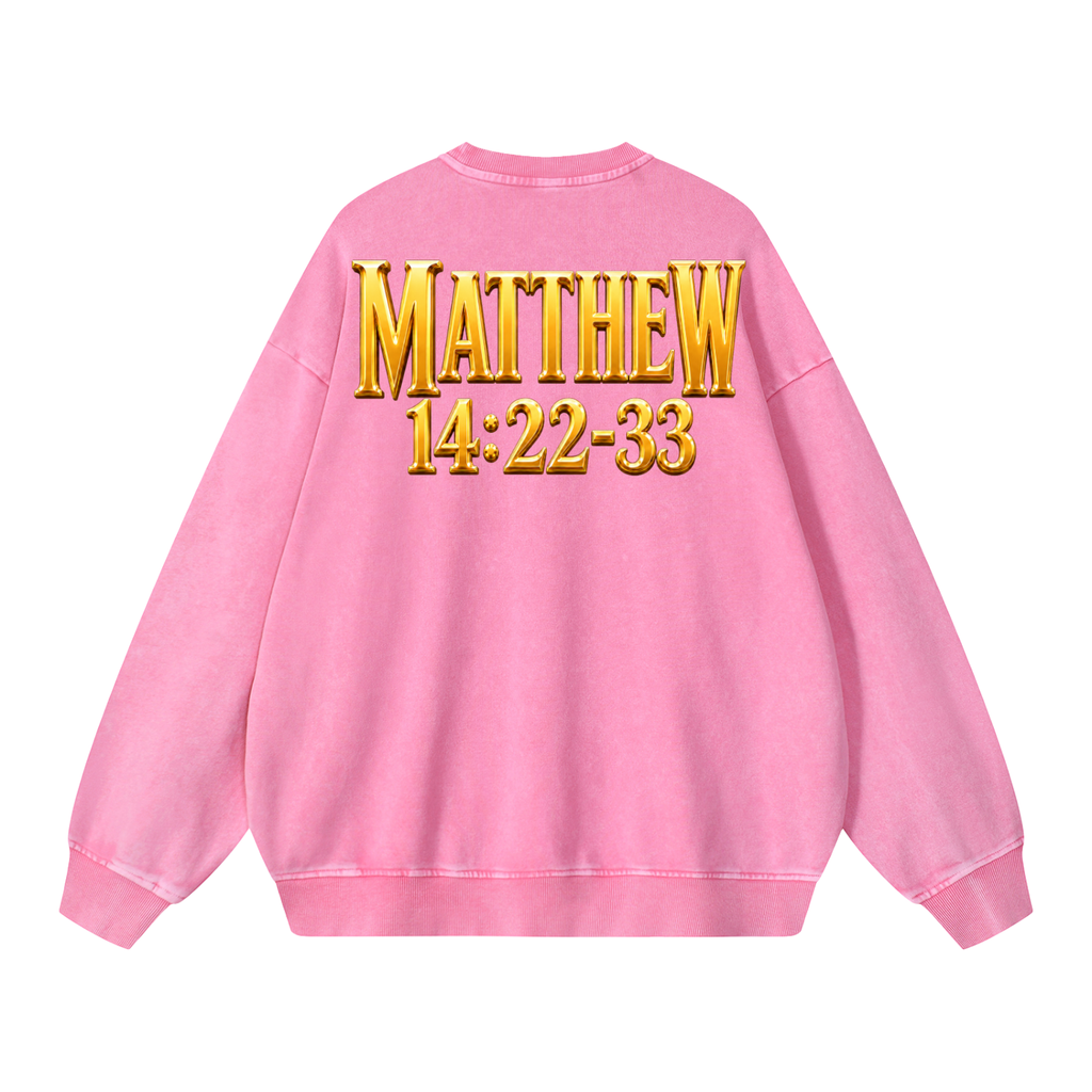 Jubilore "Jesus Walks On Water" Snow Washed Oversized Sweatshirt