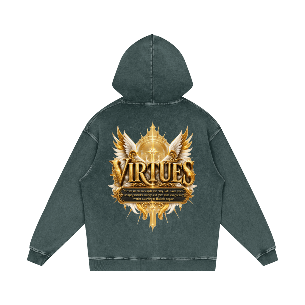 Jubilore "Virtues" Snow Washed Loose Cotton Hoodie