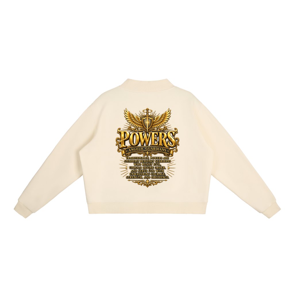 Jubiloré "Powers" Essential Fleece Mock-Neck Crew Sweatshirt