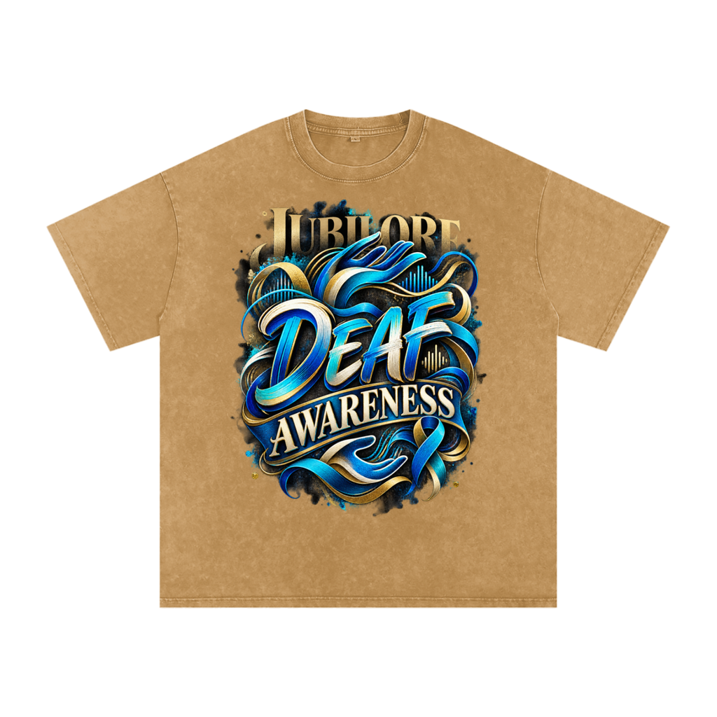 Jubilore "DA" Snow Washed Oversized Cotton T-Shirt