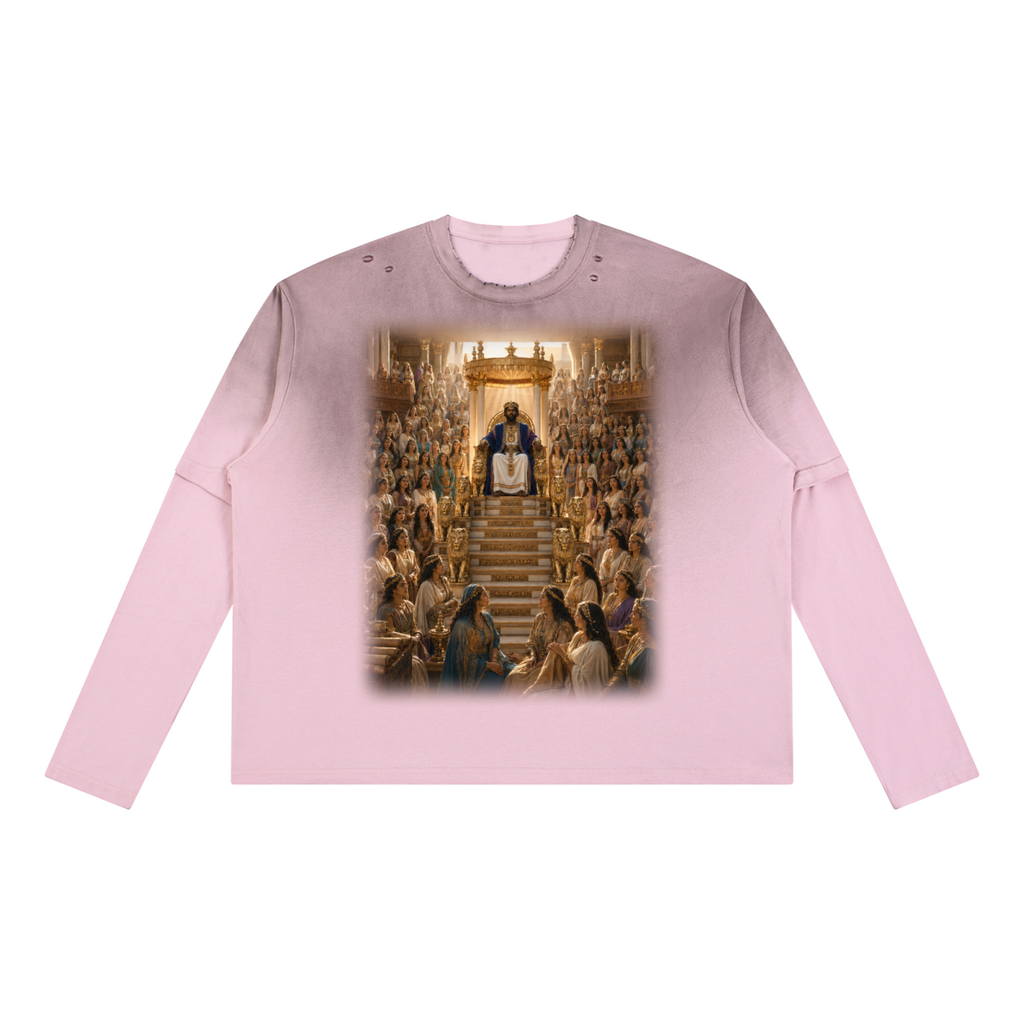 Jubilore “Solomon” Unisex Vintage Wash Layered T-Shirt