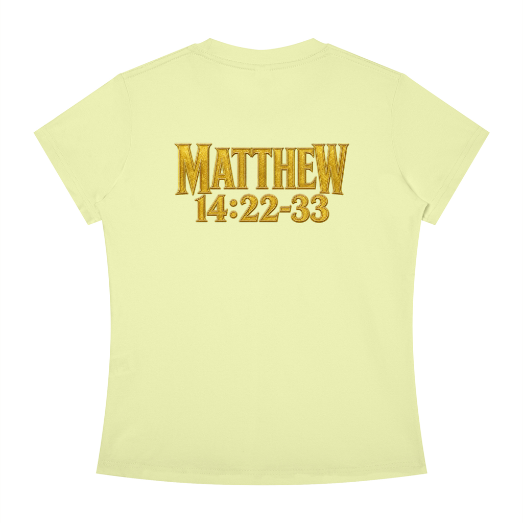Jubiloré "Jesus Walks On Water" Women's Slim Fit Crewneck T-Shirt