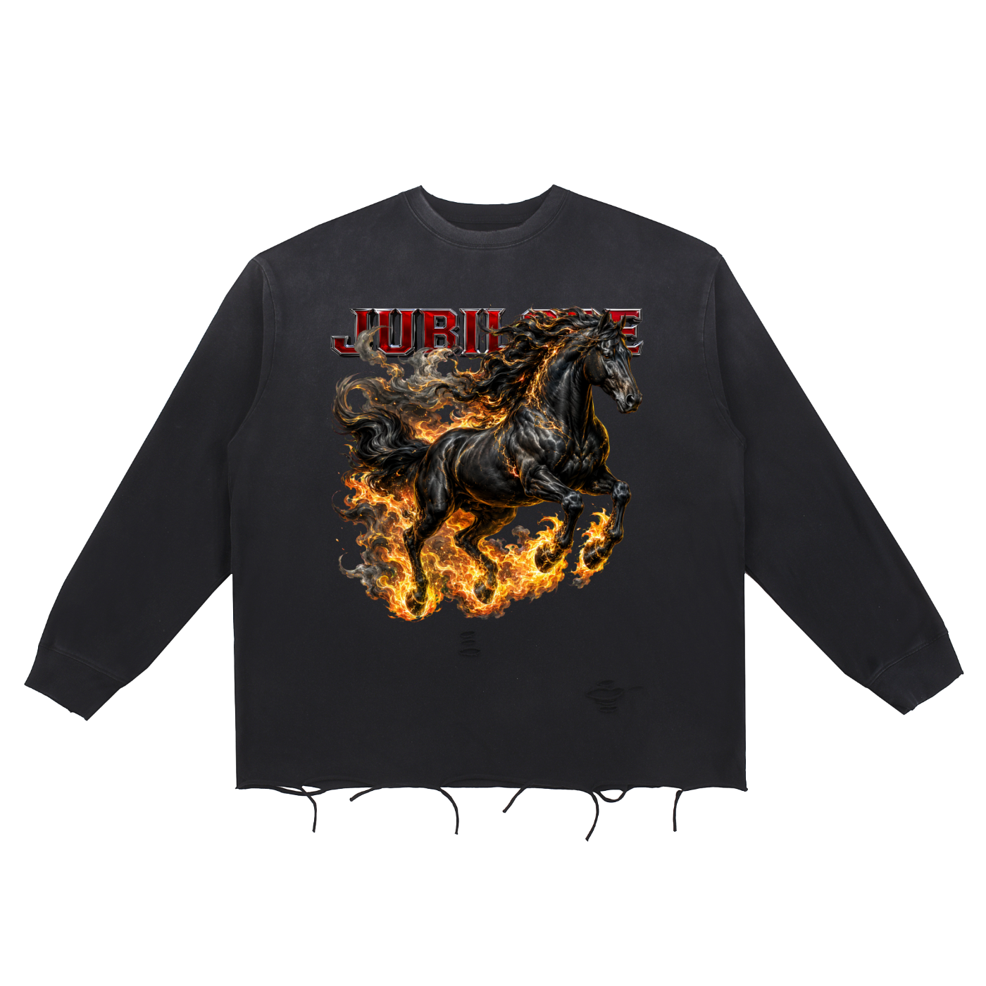 Jubilore Darkhorse Snow Wash Raw Edge Cotton T-Shirt