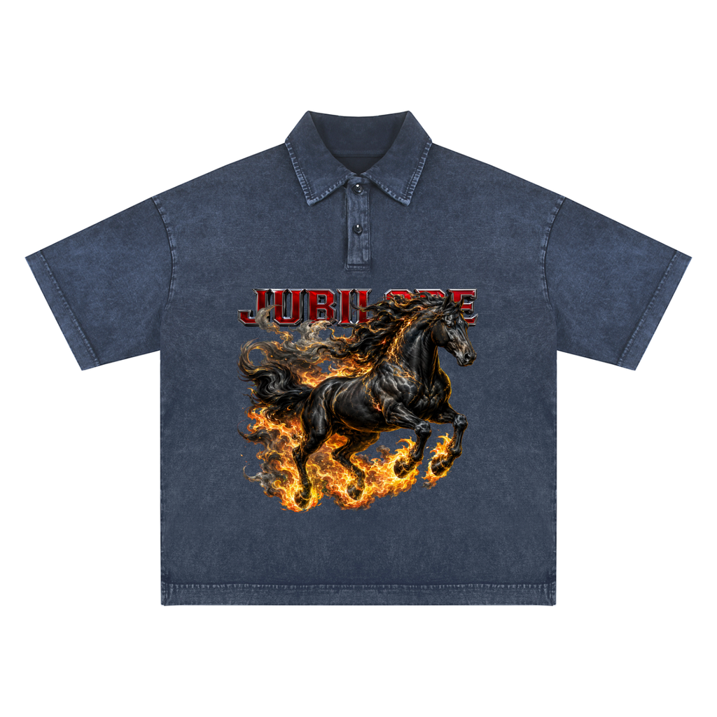 Jubilore Darkhorse Heavyweight Snow-Washed Polo T-Shirt