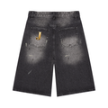 Jubilore Men’s Vintage Wash Wide Leg Denim Shorts