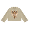 Jubilore "Powers" Unisex Mock Neck Raw Edge Boxy Sweatshirt