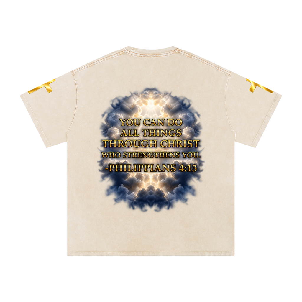 Jubilore "Christ Saves" Snow Washed Oversized Cotton T-Shirt