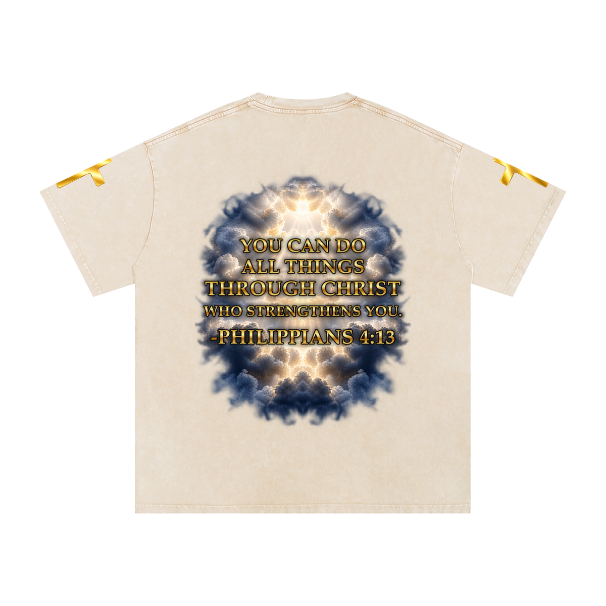 Jubilore "Christ Saves" Snow Washed Oversized Cotton T-Shirt
